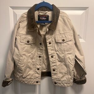 L.L. Bean Kids Tan Jacket with Brown Accents